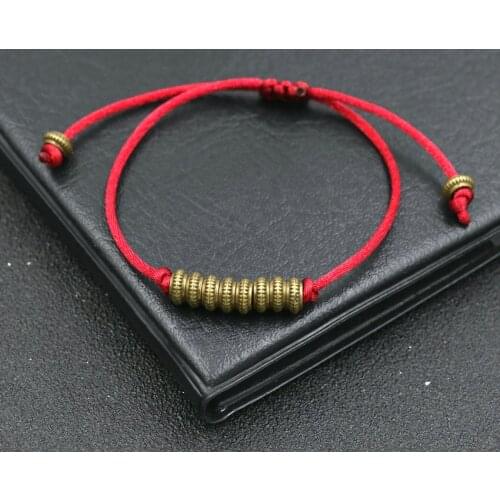 Pumpkin Shape Beads Woven Rope Bracelet Red Black Rope Strings Thread Adjustable Bracelets For Men Women Jewelry Charm Pulseras
