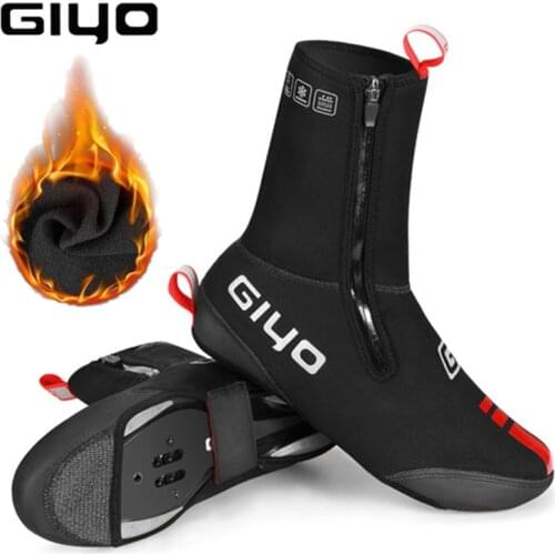 Giyo Waterproof Cycling Shoes Cover Nylon Cloth Overshoes Windproof Rainproof Fleece Warm MTB Road Bike Winter Thermal Protector