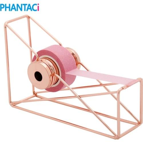 High Quality Rose Gold Metal Tape Dispenser Small Mini Washi Tapes Storage Organizer Cutter Tool Stationery Office School Supply