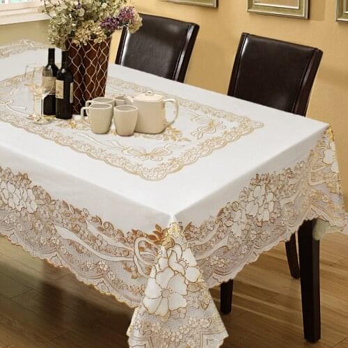 High-grade bronzing European-style plastic tablecloths pvc tablecloths Waterproof anti-scalding oil-proof table cloth 5