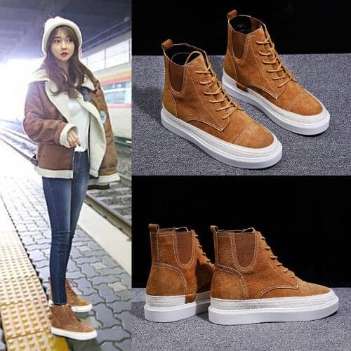 2019 New Martin Boots Female Short Boots Students Wild Womens Boots Combat Boots for Women Women Winter Shoes Platform Boots