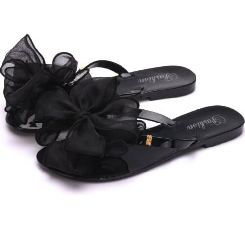 MHYONS 2019 new ladies summer slippers fashion womens bow flat slippers slippery toe beach slippers zapatos de mujer
