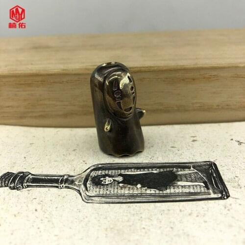 1PC EDC Paracord Beads Spirited Away Faceless Ghost Retro Brass Copper Lanyard Pendants Knife Beads Umbrella Rope Cord Beads