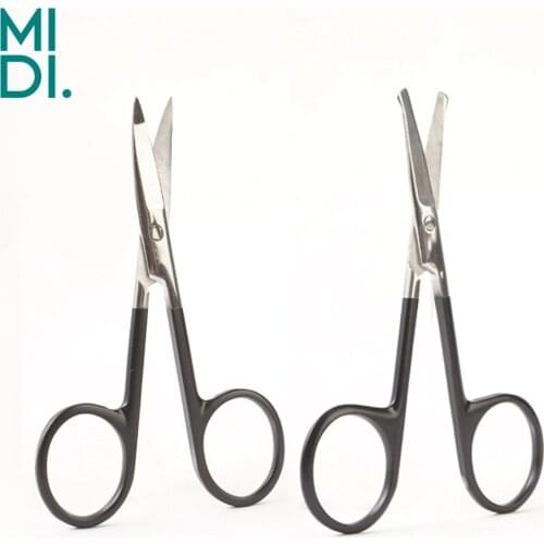 1 pcs Black Beauty Scissors Professional Eyebrow Nose Eyelash Cuticle Scissors Non-slip Stainless Steel Makeup Scissors Tools