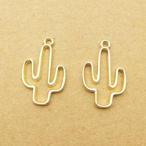 10pcs 16x25mm cactus charm for jewelry making cute earring pendant bracelet necklace charm diy charms