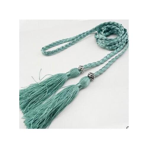 100pcs/lot woman casual knitted belt lady patchwork tassel belt woman tassel waistband