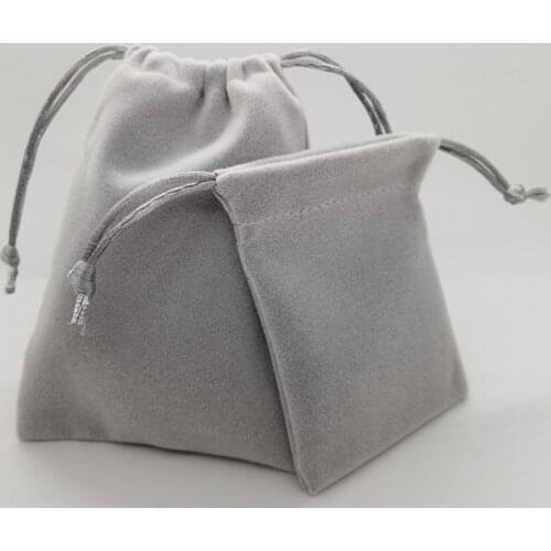 1000pcs Gray Velvet Bags Jewellery Drawstring Bag 10x13 11x14cm Bead Cosmetic Wedding Candy Container Storage Packaging Bags SN
