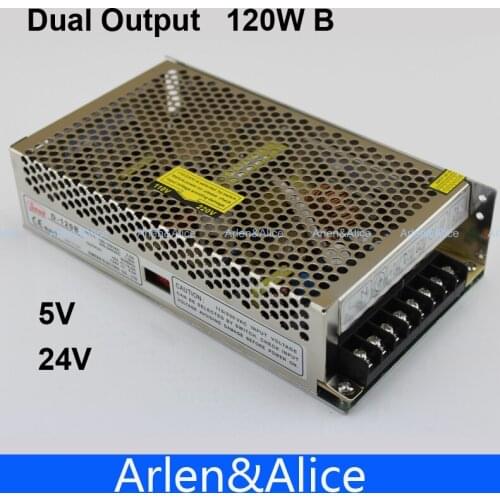 120W Dual output 5V 24V Switching power supply AC to DC DC6A DC4A