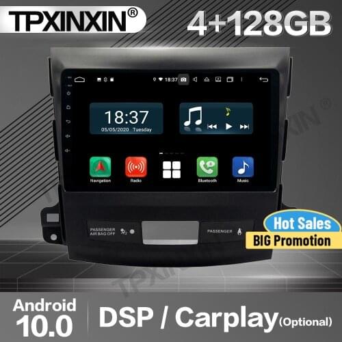 128G Carplay Car Radio 2 Din Stereo Receiver Android For Mitsubishi Outlander 2007 2008 2009 2010 2011 IPS GPS Player Audio Unit