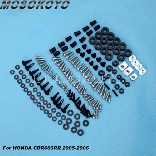 Stainless Steel 158 Pcs Complete Fairing Bolt Kit Windshield Panel Screws Nuts Hardware for Honda CBR 600 RR CBR600RR 2005 2006