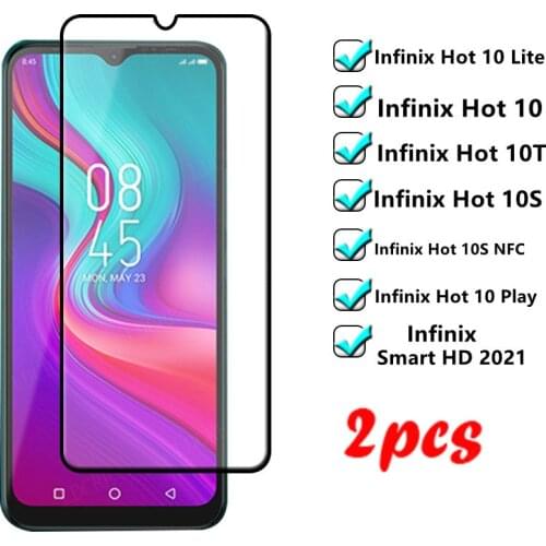 2 PCS For Infinix Hot 10S NFC Glass For Infinix Hot 10S NFC Phone Film HD Full Screen Protector For Infinix Hot 10 Lite 10S NFC