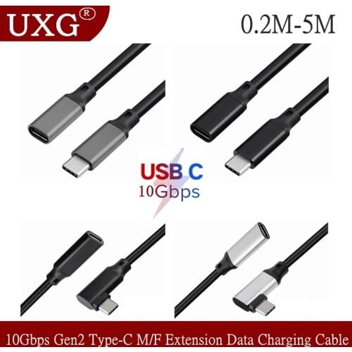 3M 5M 10Gbps Gen2 Type-C USB 3.1 Male to USB-C Female Extension Data 100W Charging Cable Extender Cord For Macbook/ Switch/Phone
