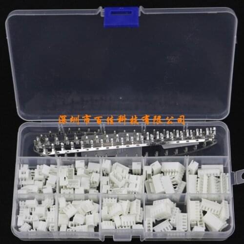 350Pcs XH2.54 1/2/3/4/5/6P plug socket terminal connector set boxed