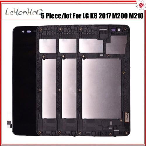 5 piece/lot LCD For LG K8 2017 M200 M210 LCD US215 MS210 Display Touch Screen Digitizer Assembly With Frame