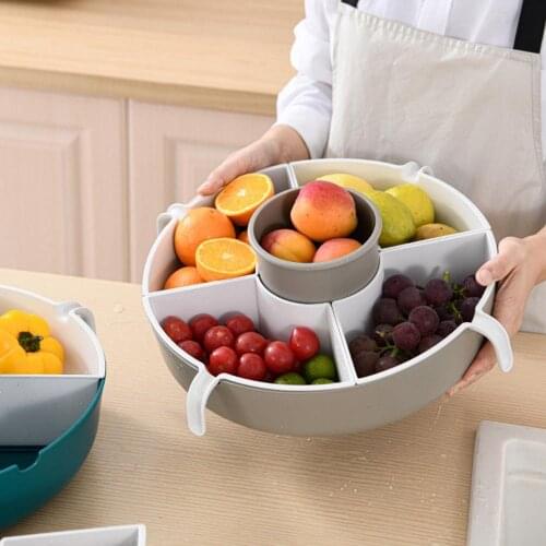 60% Dropshipping!!Hot pot ingredients placed double-layer rotatable basket drain rack kitchen household tools