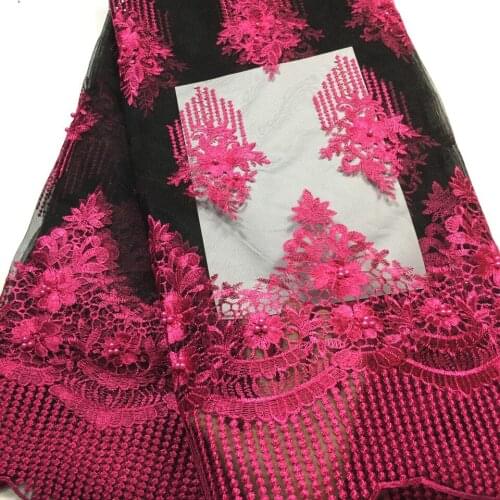 African lace fabric 2020 high quality lace french mesh fabric beaded stones nigerian swiss lace fabrics for dress M31592