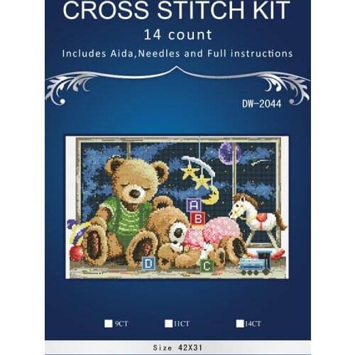 Similar DMC threads 14CT Bears family photo Counted Cross Stitch Needlework Set Embroidery Kit Home Decoration 14CT 2th