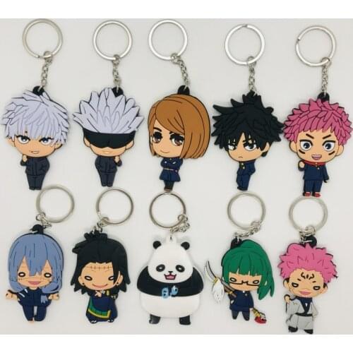 Anime Jujutsu Kaisen PVC Keychain Itadori Yuji Figure Pendant Key Chain Cartoon Key Ring Fans Collection Key Holder Trinket Gift
