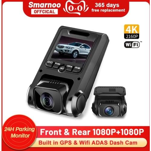 Car DVR Dash Camera Front and Rear Super Night Vision GPS WiFi Automatic Video Recorder ADAS 24H Packing Monitoring