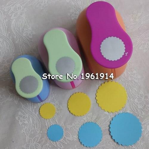 Free shipping 3pcs( 1 inch+1.5 inch+ 2 inch)wave circle eva punches paper punch for DIY Scrapbook puncher eva cutter craft punch