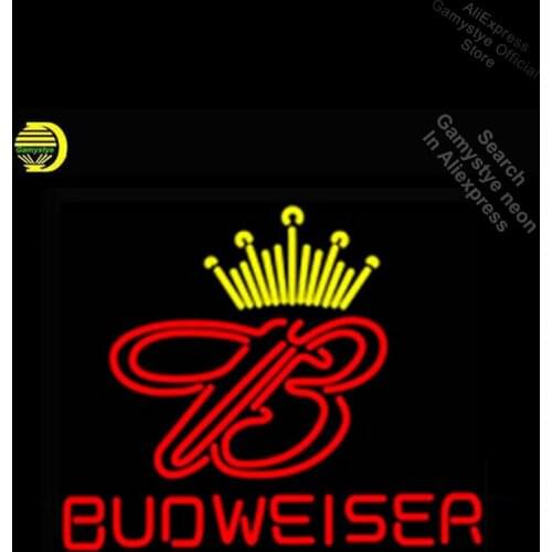 Budweise Neon Sign GLASS Tube Handcraft neon Light Signs custom Advertise vintage neon lamps Tube Neon Shop Outdoor Wall Light