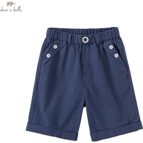 DKH17069 dave bella summer 5Y-13Y kids boys fashion casual soild pockets pants children boutique casual full-length pants