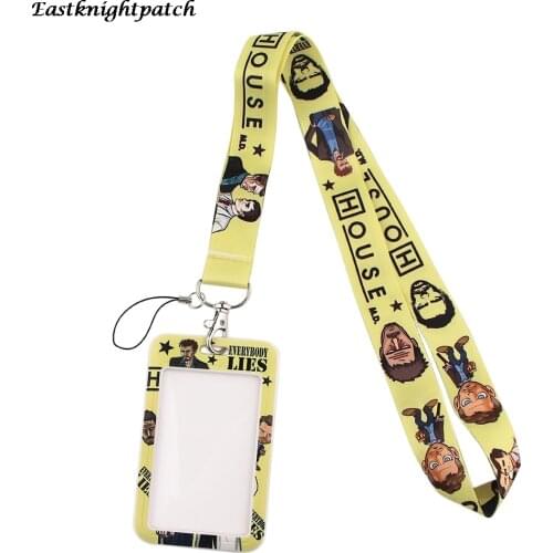 E2999 Cartoon TV Show Business Badge Card Holder with Necklace Lanyard Keychain keys Badge ID Mobile Phone Rope Gifts