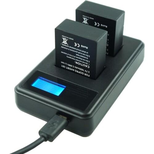 Go Pro HERO 3+ batteries AHDBT-301 bateria 1600mAh Li-ion Battery AHDBT301 for GoPro HERO3 3+ accessories