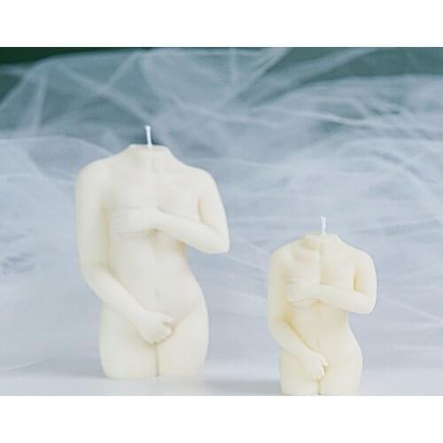 Art Shy Sexy Female Body Candle Mold Female Candle Mould Aromatherapy Plaster Silicone Mold Fragrance Candle Making Wax Mould