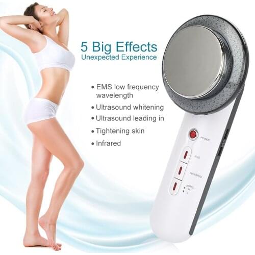 Face Lifting 3 in 1 EMS Infrared Ultrasonic Body Massager Device Ultrasound Slimming Fat Burner Cavitation Face Beauty Machine