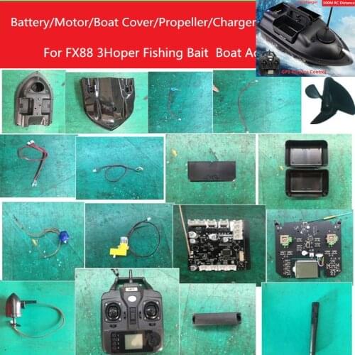 500M DistanceRC Fishing Bait Boat FX88 Spare Parts 7.4V 12000mah battery/Cover/Charger/Receiver/Remote Control/Motor GPS Boat