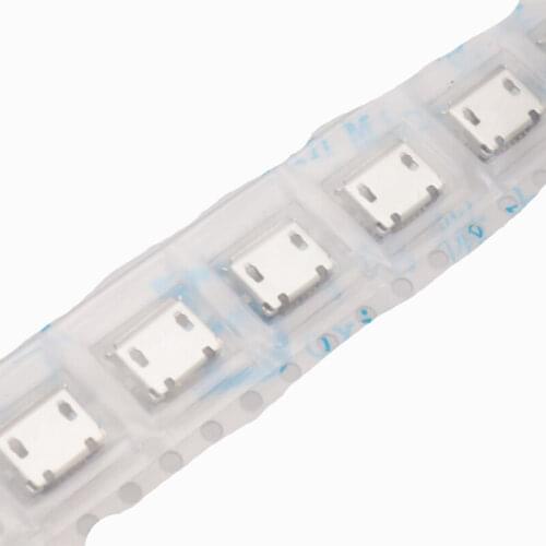 Free shipping 50PCS Braid Micro SMD USB Patch Data Plug SMT MICROUSB Socket