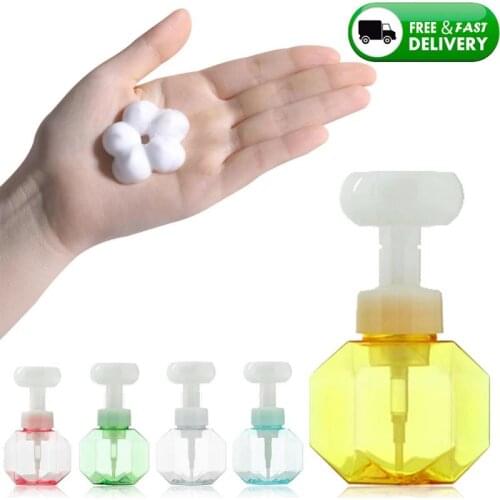 Soap Bottle Foaming Lotions Refillable Bottle Flower Pump Head Soap Shampoo Cosmetic Empty Bottle 300ML Bathroom Accessories