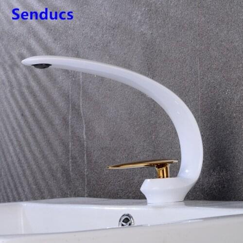Fashion Design Bathroom Basin Water Faucet Brass Faucet Body High Quality Bath Wash Sink Tap Hot and Cold Basin Mixer Tap