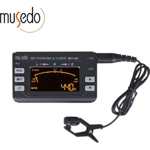 Musedo MT-40 Guitar Tuner Electronic Digital 3 in 1 LCD Guitar/bass/violin/ukulele Tuner Metronome Tone Generator Tuner Clip