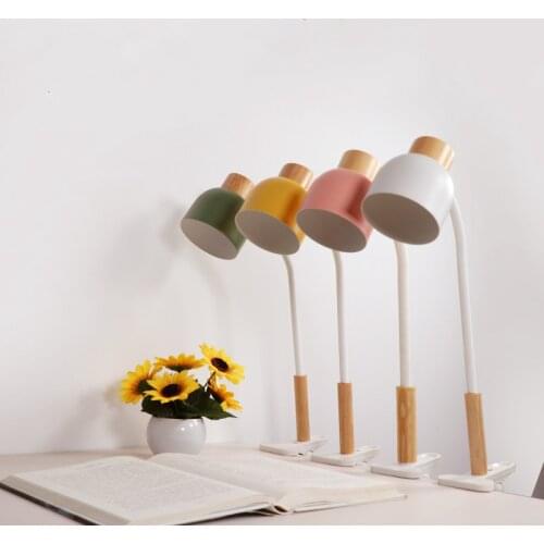 Mycyk USB four-color clip desk lamp bedroom bedside lamp ins Nordic bedside reading lamp girl Bookstore Hotel Clip-On eye lamp