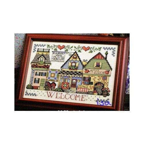 MM Counted Cross Stitch Kit Fan blowing a fan Handmade Needlework For Embroidery 14ct Cross Stitch Color Village store