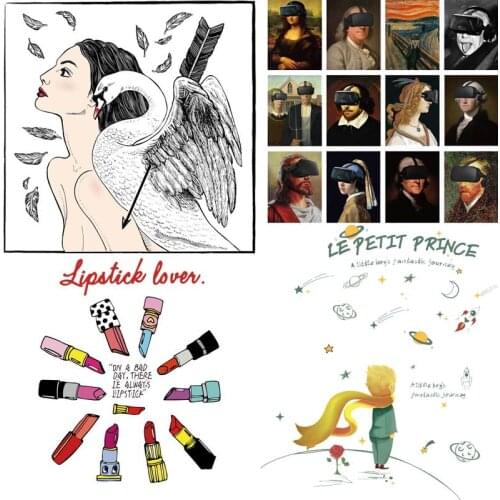 Diy Girls Patch Heat Transfer Cute Patch Iron On Transfer For Clothing Lipstick Patch Cartoon Thermal Stickers Patches On Shirt