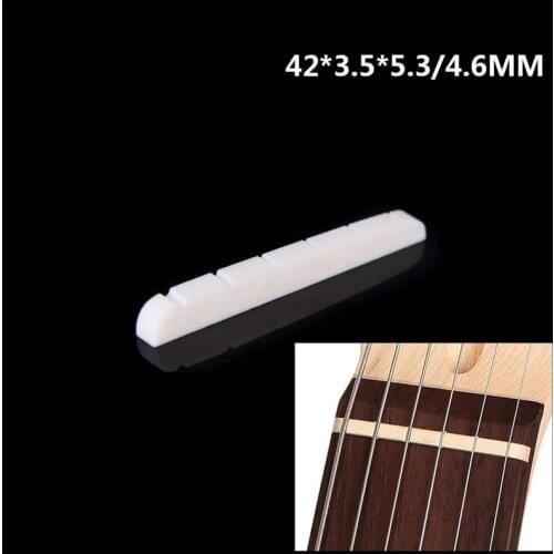 42mm Real Slotted Bone Nut for 6 Strings Electric Guitar Strat Stratocaster Tele ST TL 42*3.5*5.3mm