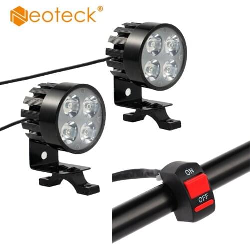 Neoteck 2PCS Motorcycle Headlight Universial 4LED With Signals Headlight Switch 7/8" Handlebar On/Off Button Switch ATV