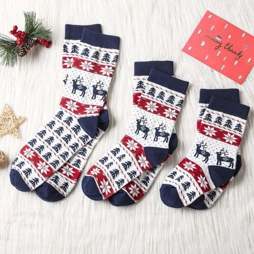 1pair S/m/l Children Adult Christmas Vintage Cashmere Sock Comfortable Breathable Elk Animal Socks Носки Skarpetki Damskie