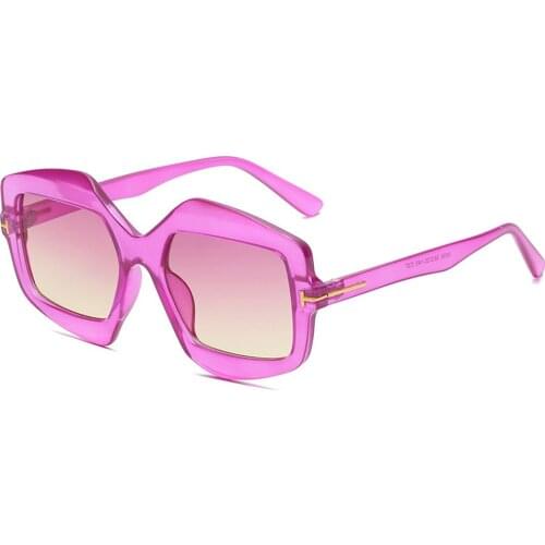 2021 Fashion Oversized Luxury Irregular Polygon Retro Sunglasses For Women Men Thick Frame UV Clout Goggles Driving Sun Glasses