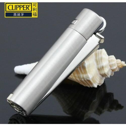 Original Clipper From Spain Metal Butane Lighter Inflatable Gas Flint Cigarette Lighters Smoking Accessories Gadgets for Men