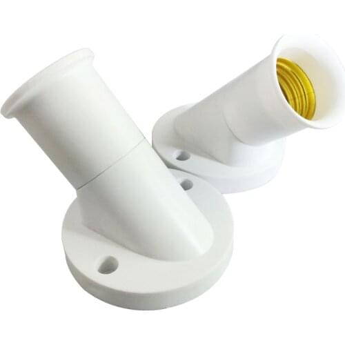 E27 Socket Socket 45 Degree Tilt Screw Bulb Base Wall Socket Adapter Converter Garden Lamp Holder AC 250V 6A