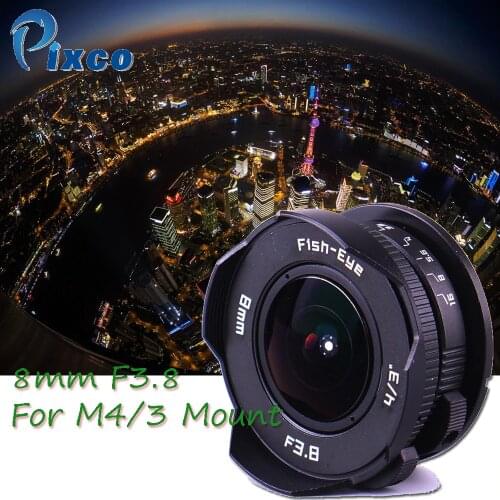 Pixco for Micro4/3 Camera, 8mm F3.8 Fish-eye CC TV Lens suit For Micro Four Thirds Mount Camera, for Panasonic for Olympus GX8
