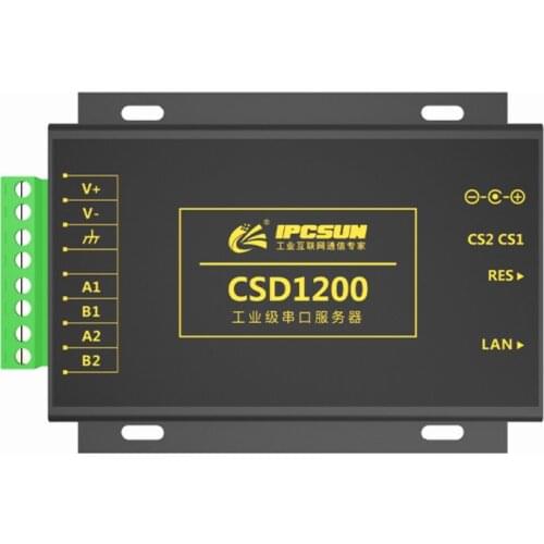 Industrial Dual Serial Server 2-port 485 to Ethernet to 485 2-channe L2-isolated Wide Voltage CSD1200