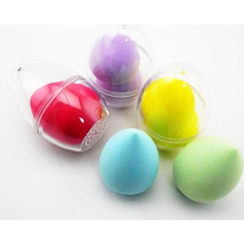 Home Storage Powder Puff Box Transparent Egg Shape Makeup Powder Puff Sponge Empty Container Storage Bin