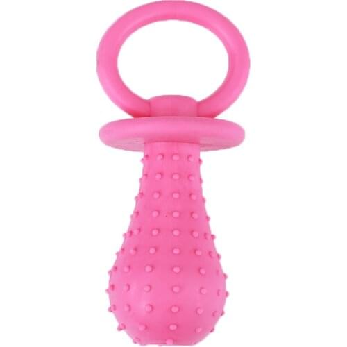 Pet Rubber Pacifier Dog Toy Interactive Rubber Soother Pet Dog Cat Puppy Elasticity Teeth Dog Chew Toys With Bell Hangable