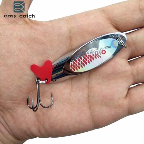Easy Catch 10pcs 28g Hard Metal Spoon Fishing Lures Saltwater Fishing China Silver Jig Trout Spinner Bait Fishing Blade Wobblers