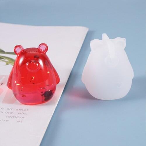 Resin Silicone Mold Storage Box Mold For Craft Making Bear Shape Cut Mold DIY Crystal Epoxy Gift Decor Tools 1PC Silicon Moulds